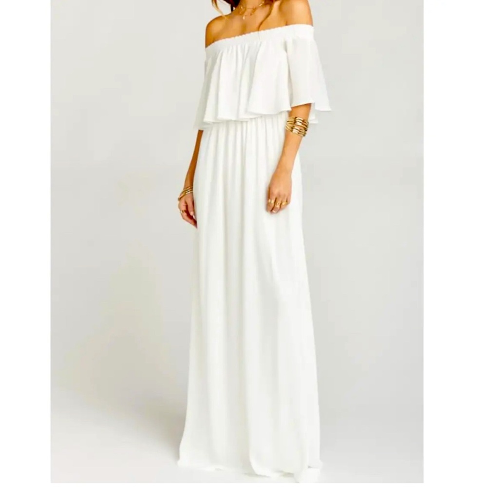 Show Me Your Mumu Hacienda Maxi Dress White
